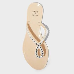 Shade & Shore Luella Rhinestone Jelly Thong Sandals